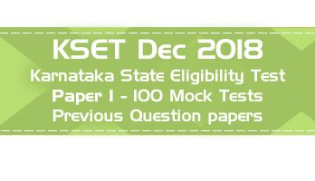 KSET Dec 2018 Karnataka State Eligibility Test Paper 1 Official Syllabus Mock Tests Sample Papers