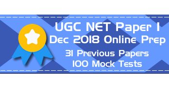 UGC NET Paper 1 Dec 2018 Mock Tests Previous Question Papers 1