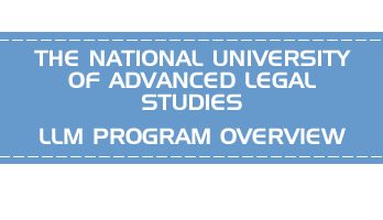 THE NATIONAL UNIVERSITY OF ADVANCED LEGAL STUDIES CLAT LLM PG OVERVIEW LawMint.com