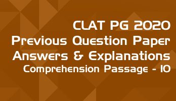 CLAT PG 2020 Comprehension passage 10 with answers explanation LawMint CLAT PG Mock Test Series