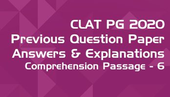 CLAT PG 2020 Comprehension passage 6 with answers explanation LawMint CLAT PG Mock Test Series