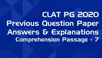 CLAT PG 2020 Comprehension passage 7 with answers explanation LawMint CLAT PG Mock Test Series