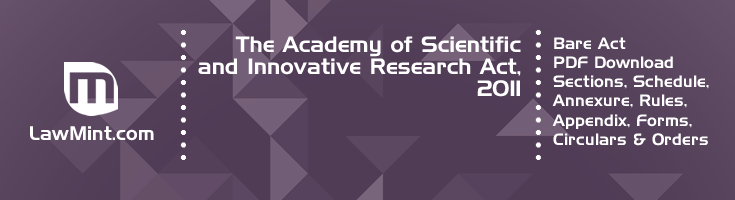The Academy of Scientific and Innovative Research Act 2011 Bare Act PDF Download 4