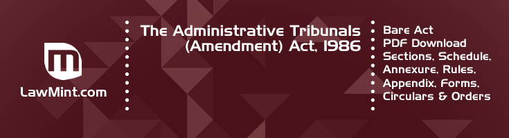 The Administrative Tribunals Amendment Act 1986 Bare Act PDF Download 2