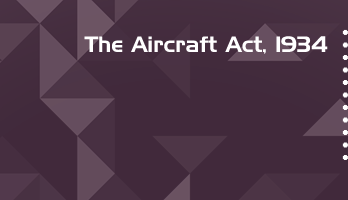 The Aircraft Act 1934 Bare Act PDF Download 2