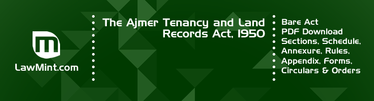 The Ajmer Tenancy and Land Records Act 1950 Bare Act PDF Download 2