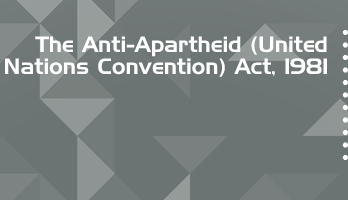 The Anti Apartheid United Nations Convention Act 1981 Bare Act PDF Download 2