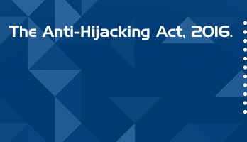 The Anti Hijacking Act 2016 Bare Act PDF Download 2