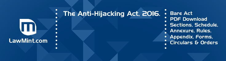 The Anti Hijacking Act 2016 Bare Act PDF Download 2