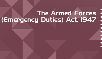 The Armed Forces Emergency Duties Act 1947 Bare Act PDF Download 2