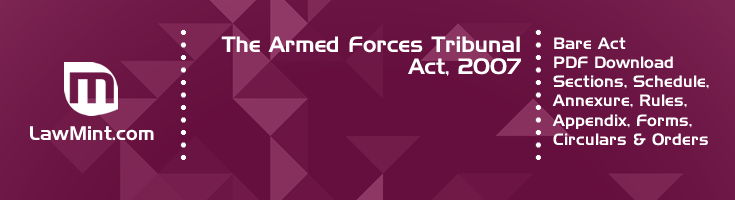 The Armed Forces Tribunal Act 2007 Bare Act PDF Download 2
