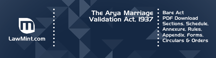 The Arya Marriage Validation Act 1937 Bare Act PDF Download 2