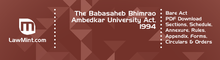 The Babasaheb Bhimrao Ambedkar University Act 1994 Bare Act PDF Download 2