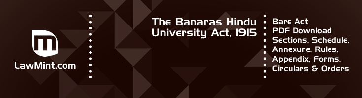 The Banaras Hindu University Act 1915 Bare Act PDF Download 2