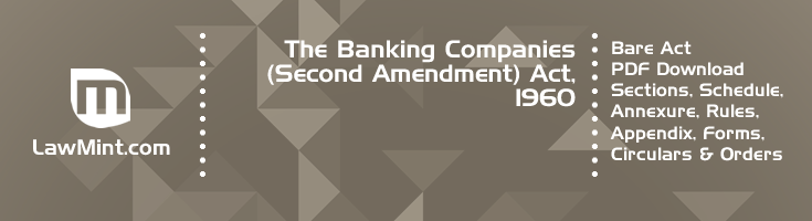 The Banking Companies Second Amendment Act 1960 Bare Act PDF Download 2