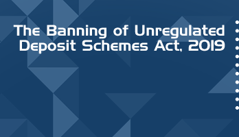 The Banning of Unregulated Deposit Schemes Act 2019 Bare Act PDF Download 2