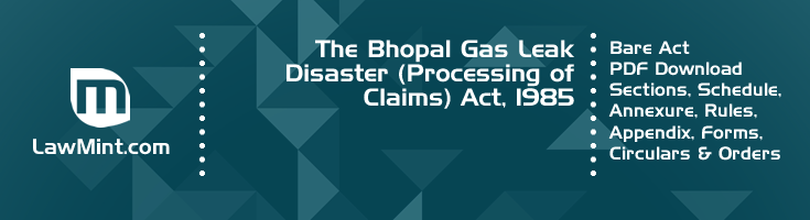 The Bhopal Gas Leak Disaster Processing of Claims Act 1985 Bare Act PDF Download 2