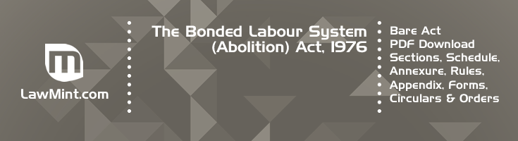 The Bonded Labour System Abolition Act 1976 Bare Act PDF Download 2