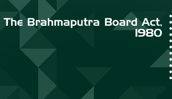 The Brahmaputra Board Act 1980 Bare Act PDF Download 2