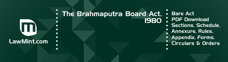 The Brahmaputra Board Act 1980 Bare Act PDF Download 2