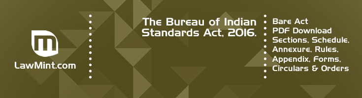 The Bureau of Indian Standards Act 2016 Bare Act PDF Download 2