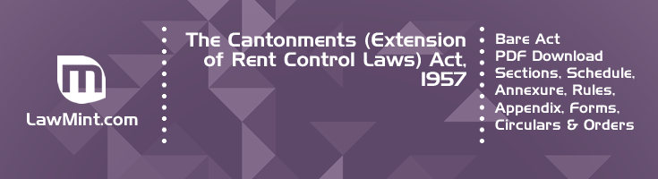 The Cantonments Extension of Rent Control Laws Act 1957 Bare Act PDF Download 2