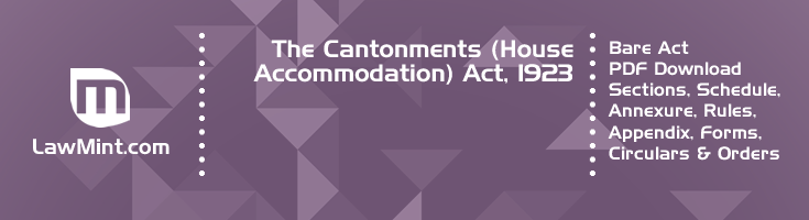 The Cantonments House Accommodation Act 1923 Bare Act PDF Download 2