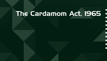 The Cardamom Act 1965 Bare Act PDF Download 2