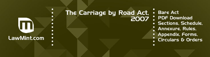 The Carriage by Road Act 2007 Bare Act PDF Download 2