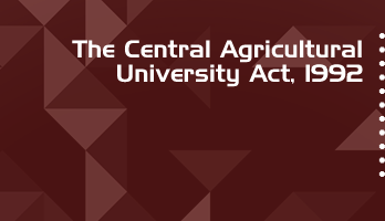 The Central Agricultural University Act 1992 Bare Act PDF Download 2