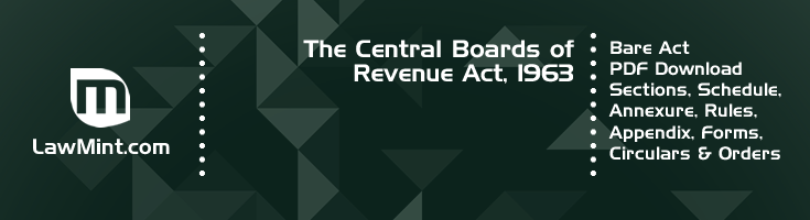 The Central Boards of Revenue Act 1963 Bare Act PDF Download 2