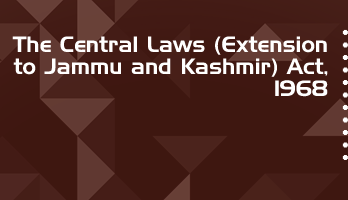 The Central Laws Extension to Jammu and Kashmir Act 1968 Bare Act PDF Download 2