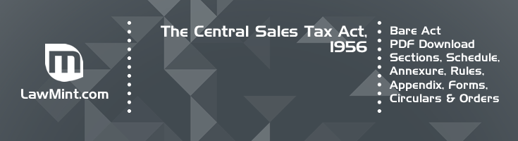 The Central Sales Tax Act 1956 Bare Act PDF Download 2