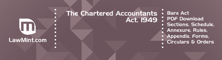 The Chartered Accountants Act 1949 Bare Act PDF Download 2