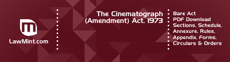 The Cinematograph Amendment Act 1973 Bare Act PDF Download 2