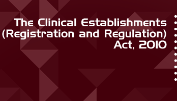 The Clinical Establishments Registration and Regulation Act 2010 Bare Act PDF Download 2