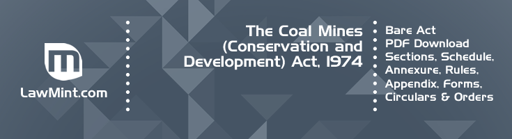 The Coal Mines Conservation and Development Act 1974 Bare Act PDF Download 2