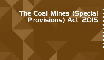 The Coal Mines Special Provisions Act 2015 Bare Act PDF Download 2