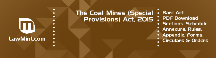 The Coal Mines Special Provisions Act 2015 Bare Act PDF Download 2