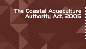 The Coastal Aquaculture Authority Act 2005 Bare Act PDF Download 2