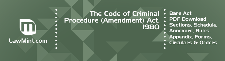 The Code of Criminal Procedure Amendment Act 1980 Bare Act PDF Download 2