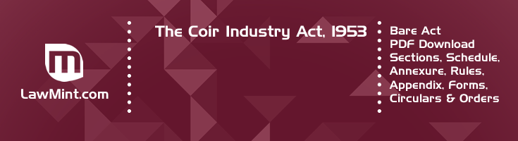 The Coir Industry Act 1953 Bare Act PDF Download 2