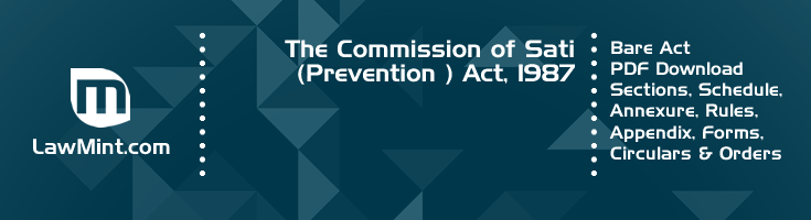 The Commission of Sati Prevention Act 1987 Bare Act PDF Download 2