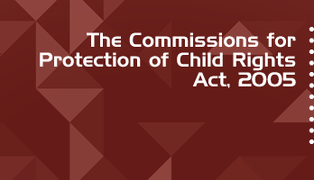 The Commissions for Protection of Child Rights Act 2005 Bare Act PDF Download 2