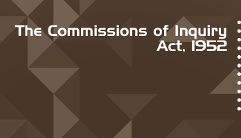 The Commissions of Inquiry Act 1952 Bare Act PDF Download 2