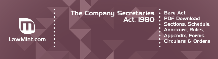 The Company Secretaries Act 1980 Bare Act PDF Download 2