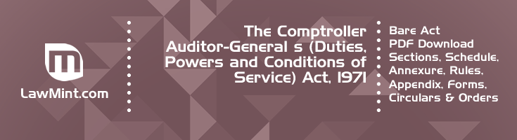 The Comptroller Auditor General s Duties Powers and Conditions of Service Act 1971 Bare Act PDF Download 2