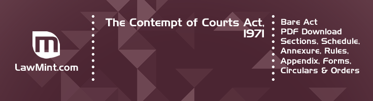 The Contempt of Courts Act 1971 Bare Act PDF Download 2