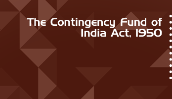 The Contingency Fund of India Act 1950 Bare Act PDF Download 2