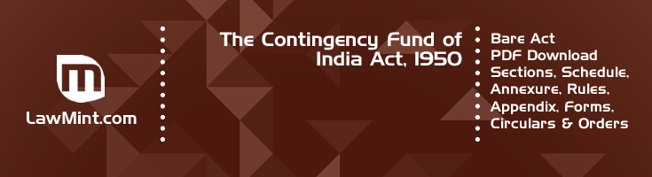 The Contingency Fund of India Act 1950 Bare Act PDF Download 2